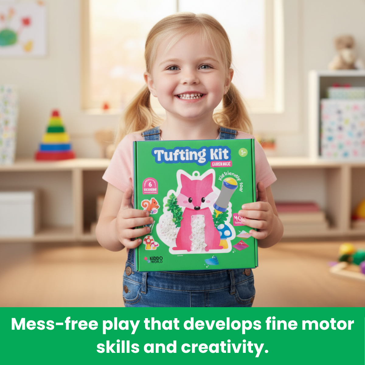 Tufting Kit | Сензорна творческа игра с цветни листчета | за деца 4+